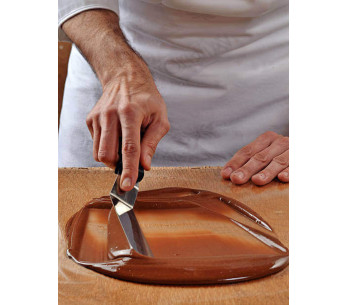 Professioneller abgewinkelter Pfannenwender Edelstahl 9cm PP-Griff schwarz 2