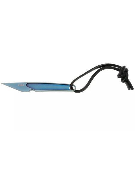 CRKT HangTi 7065.CR halskniv 8,9 cm blåt titaniumhåndtag + skede