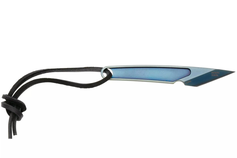 CRKT HangTi 7065.CR halskniv 8,9 cm blåt titaniumhåndtag + skede