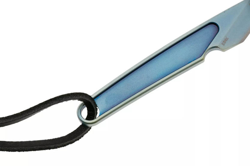 CRKT HangTi 7065.CR halskniv 8,9 cm blåt titaniumhåndtag + skede