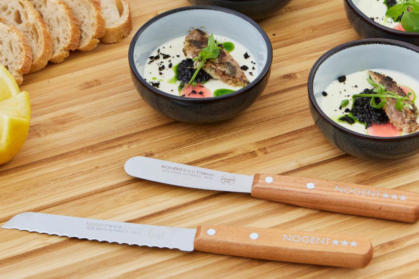 Nogent small bread knife 11cm beechwood handle