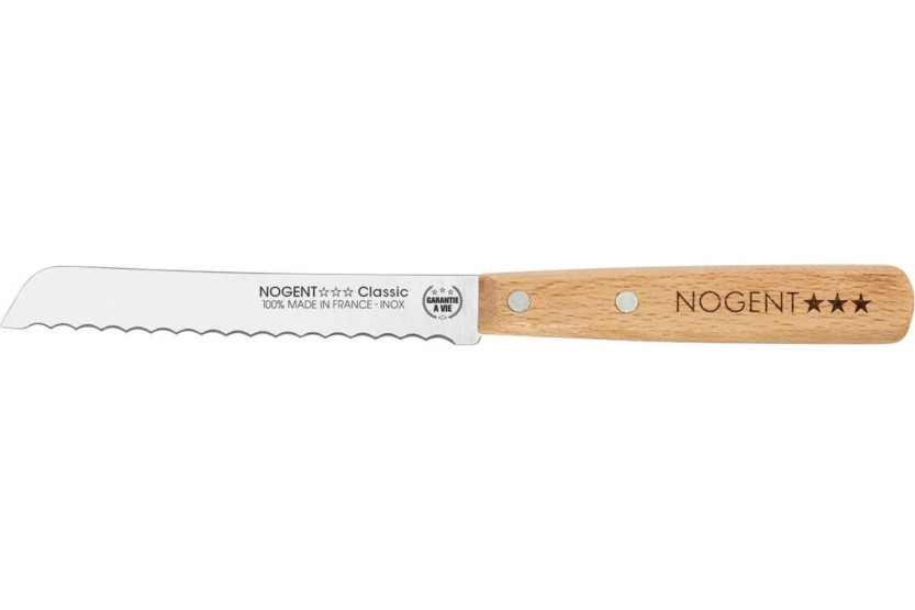 Nogent liten brødkniv 11 cm med håndtak i bøketre