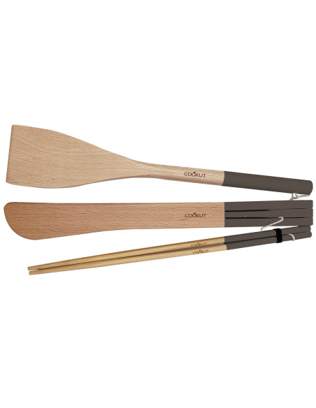 Juego de 3 utensilios de madera Cookut para L'Incroyable Poêle y L'Incroyable Wok