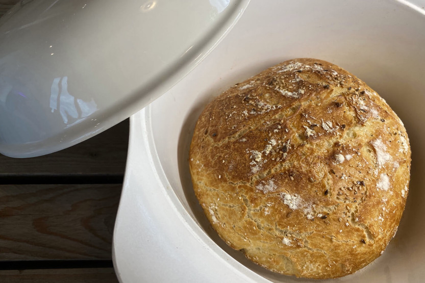 Tampa de pão para caçarola Cookut 28cm em cerâmica branca