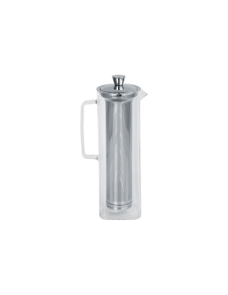 Bule de vidro de borosilicato Cristel Long Island 1,5L com filtro amovível