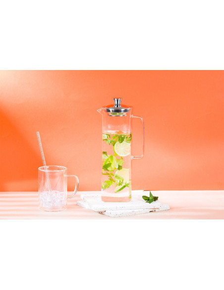 Cristel Long Island 1,5 l tekanne i borosilikatglass med avtakbart filter