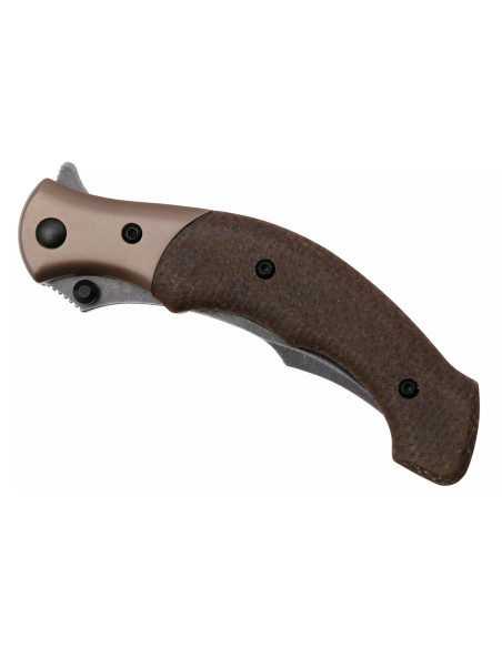 CRKT Ritual Compact folding knife 7465.CR 10.2cm brown micarta handle