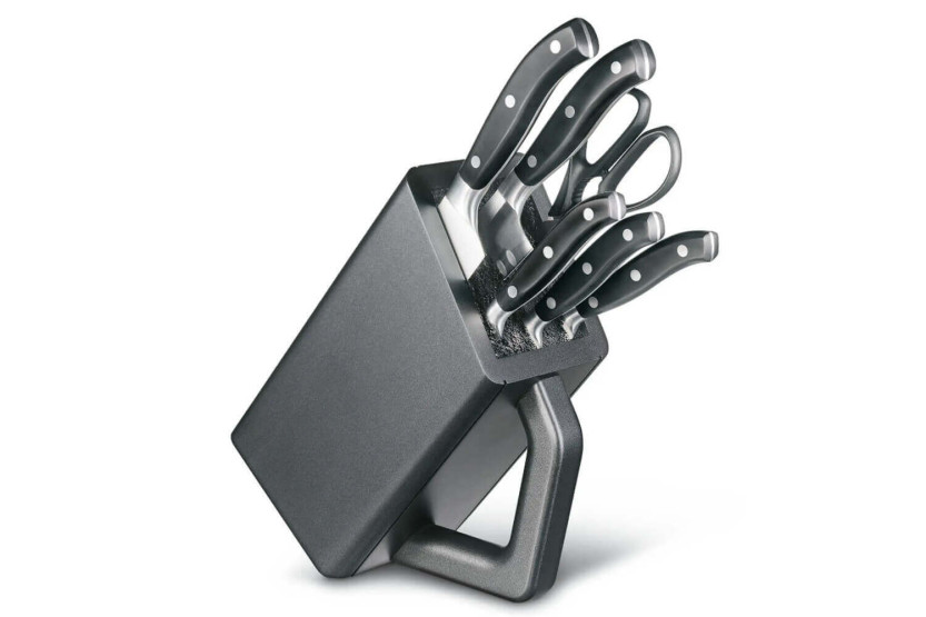 Blok van 5 Victorinox gesmede keukenmessen + schaar