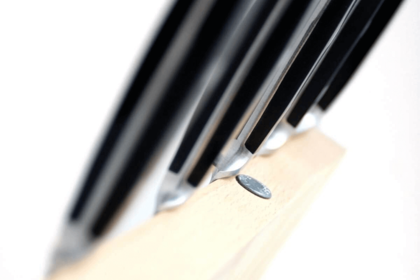 GÜDE 5360 ceppo magnetico in legno di faggio, vuoto, per 5 coltelli in acciaio