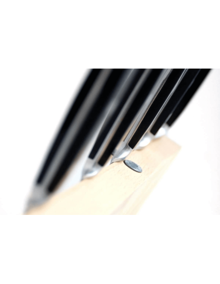 GÜDE 5360 ceppo magnetico in legno di faggio, vuoto, per 5 coltelli in acciaio