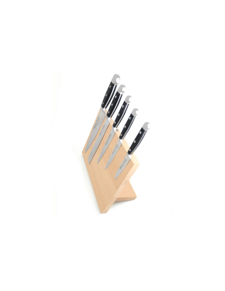 GÜDE 5360 ceppo magnetico in legno di faggio, vuoto, per 5 coltelli in acciaio