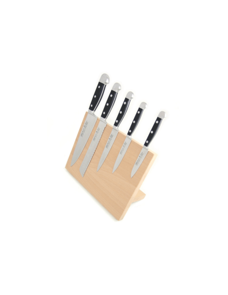 GÜDE 5360 ceppo magnetico in legno di faggio, vuoto, per 5 coltelli in acciaio
