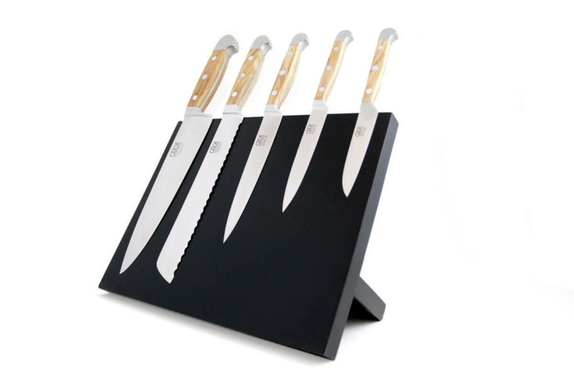 GÜDE black magnetic knife block in beech wood, empty