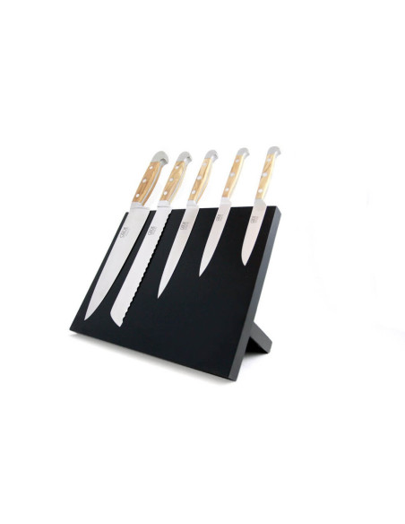 GÜDE black magnetic knife block in beech wood, empty