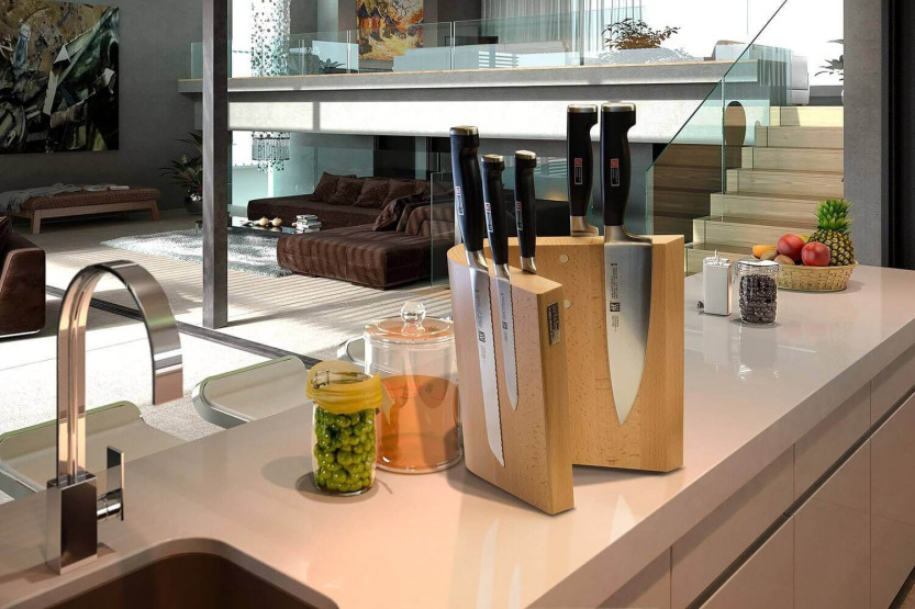 Artelegno Grand Prix Curve blocco vuoto per 10 coltelli da cucina