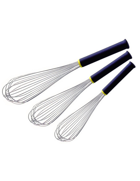 Set aus 3 professionellen FMC-Peitschen Matfer schwarzer Griff Exoglass®.