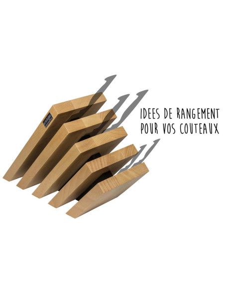 Artelegno Venezia empty block in beech for 10 kitchen knives