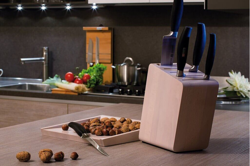 Artelegno Verona bloque vacío en haya para 9 cuchillos de cocina