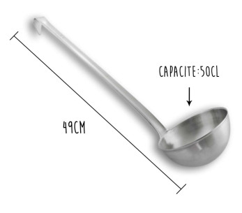 Mestolo professionale in acciaio inox 18/10 49cm capacità 50cl Matfer