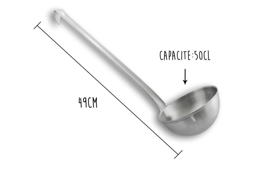 Mestolo professionale in acciaio inox 18/10 49cm capacità 50cl Matfer