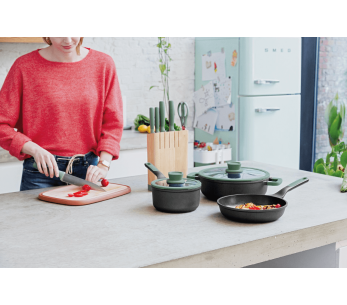 Bloco de 5 facas Berghoff Forest com cinzel e afiador integrado 2