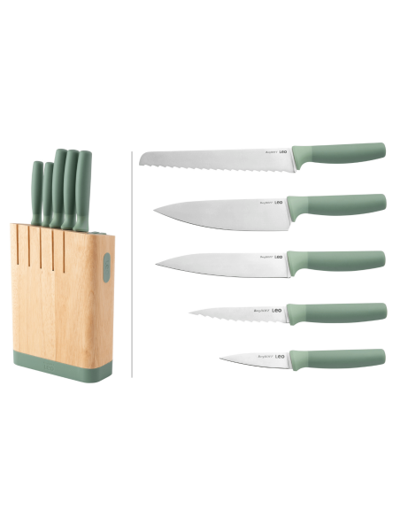 Berghoff Forest 5-knivblokk med meisel og integrert sliper