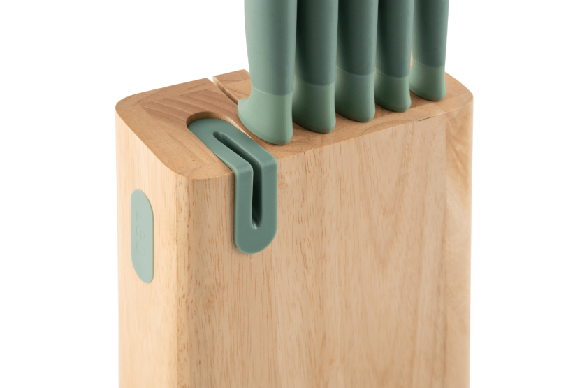 Bloque de 5 cuchillas Berghoff Forest con cincel y afilador integrado