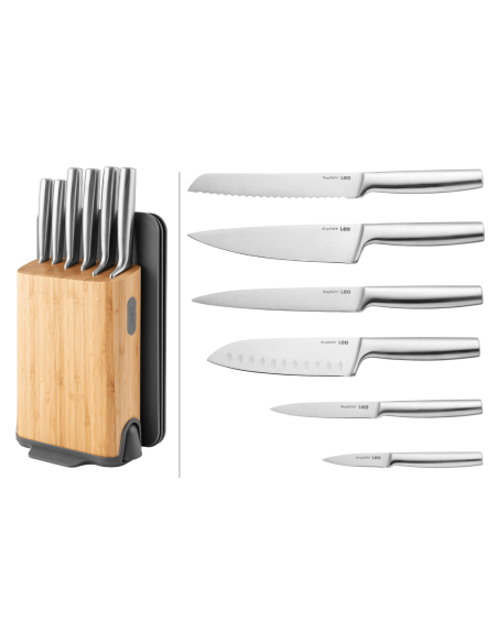 Berghoff Legacy 6-knivblock med skärpare och 3 plattor