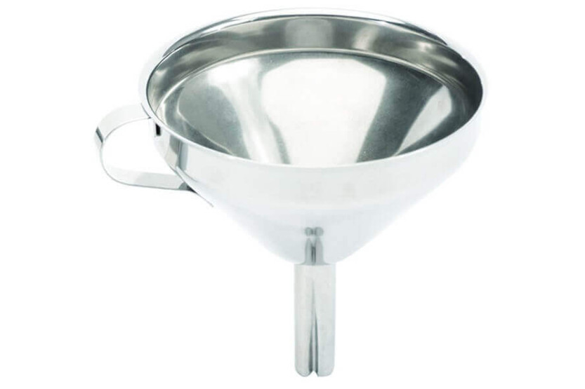18/10 ruostumattomasta teräksestä valmistetun suppilon halkaisija 12cm