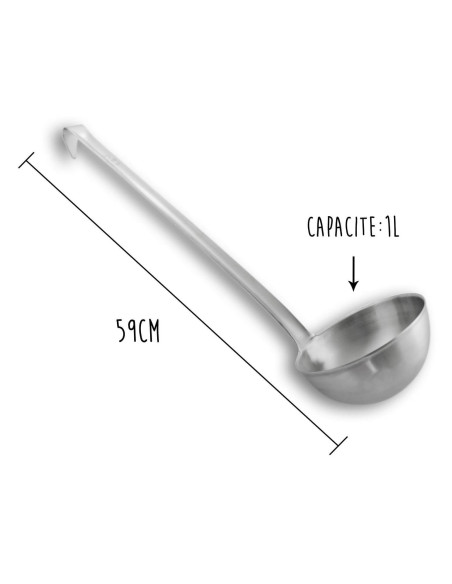 Mestolo professionale in acciaio inox 18/10 capacità 59cm 1L Matfer