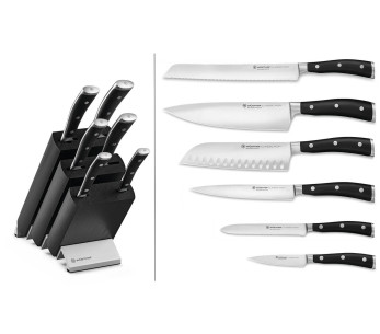 Bloco preto Wüsthof Classic Ikon - 6 facas forjadas