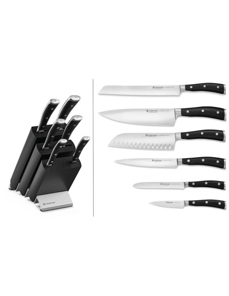 Wüsthof Classic Ikon bloque negro - 6 cuchillos forjados