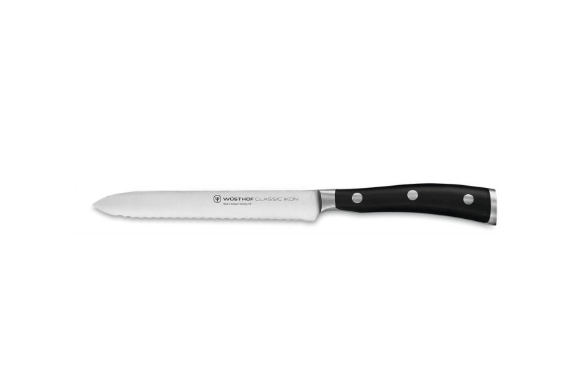 Wüsthof Classic Ikon sort blok - 6 smedede knive