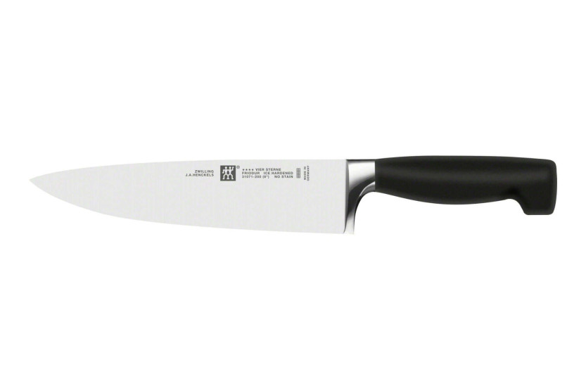 7-delers knivblokk i naturtre Zwilling Four Star smidde kniver