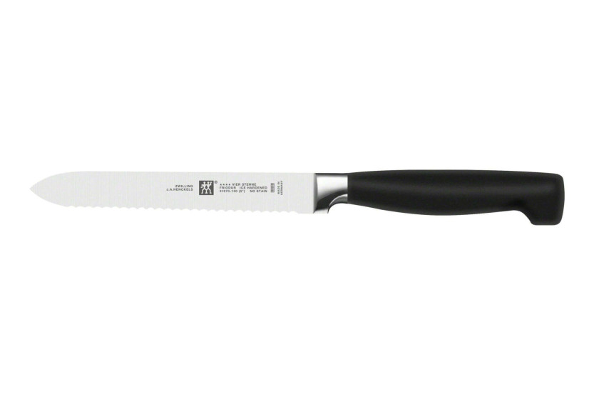 7-delt knivblok i naturtræ Zwilling Four Star smedede blade