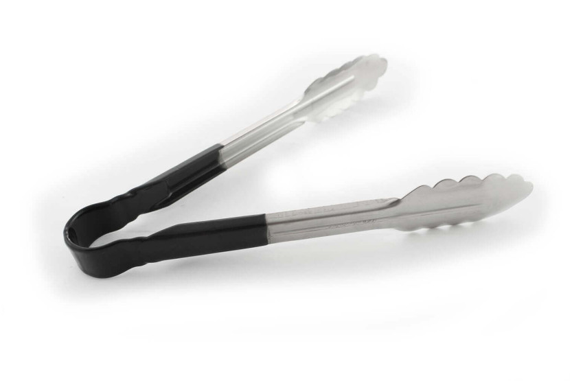 Pinzas de cocina profesionales con mango negro antideslizante