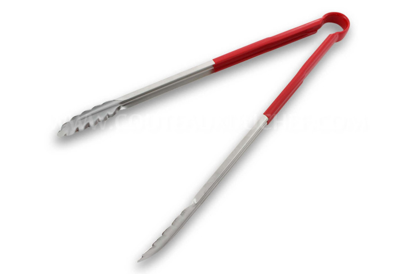 Professional kitchen tongs 40cm with red non-slip handle
