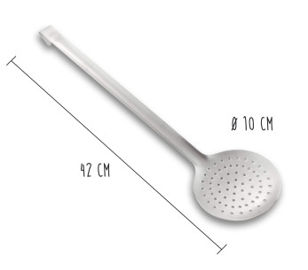 Profesjonell skimmer i ett stykke i 18/10 rustfritt stål, 10 cm i diameter Matfer