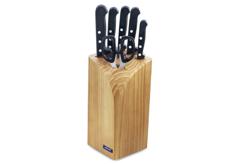 Furublokk 5 kniver + saks Arcos UNIVERSAL rustfritt stålblad NITRUM