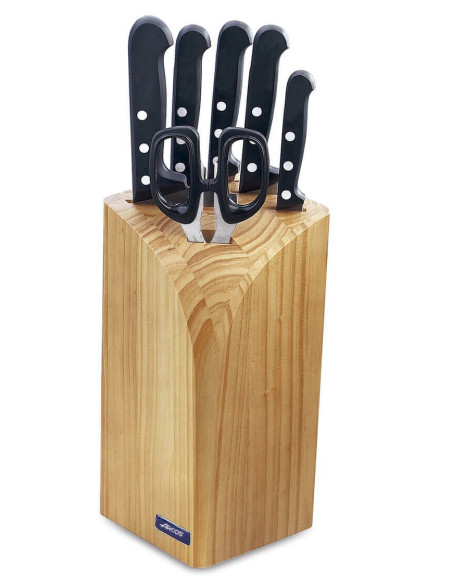 Furublokk 5 kniver + saks Arcos UNIVERSAL rustfritt stålblad NITRUM
