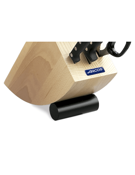 Design block beechwood 5 knives + scissors Arcos UNIVERSAL stainless steel blades NITRUM