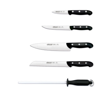 Furublokk 4 kniver + 1 Arcos MAITRE rifle NITRUM blad i rustfritt stål 2