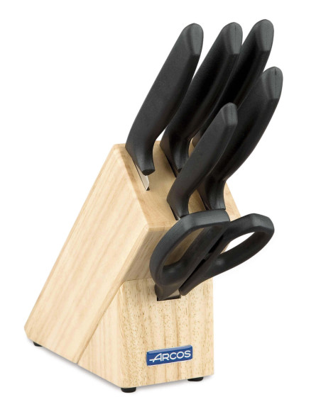 Hevea block 5 knives + Arcos NIZA scissors NITRUM stainless steel blades