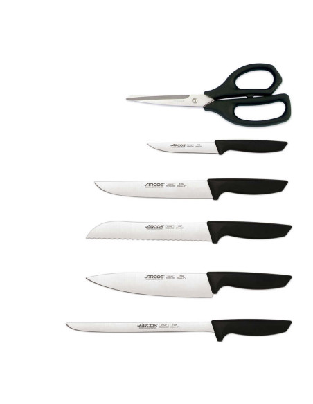 Hevea block 5 knives + Arcos NIZA scissors NITRUM stainless steel blades