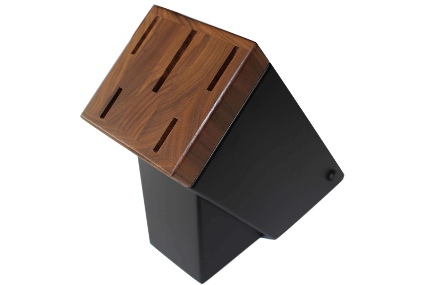 SABATIER Perigord block in black lacquered walnut 5 stainless steel forged knives