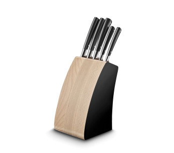 Lion Sabatier Edonist bloque de madera de haya 5 cuchillos forjados de acero inoxidable