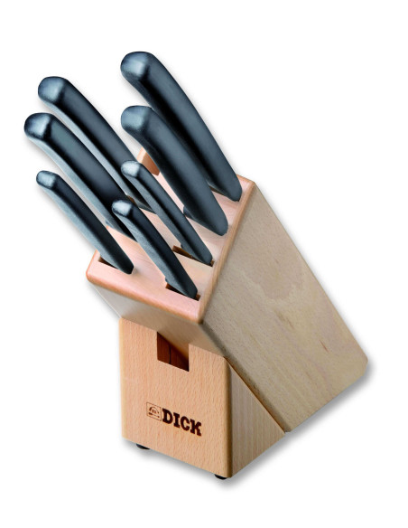 Puupalikka DICK Pro Dynamic 7 ruostumattomasta teräksestä valmistettua veitsiä