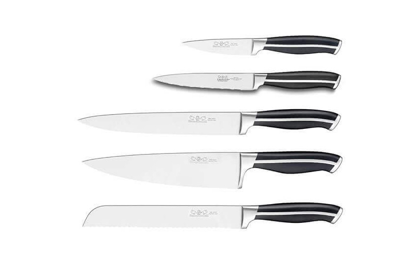 Bloque de acero inoxidable + 5 cuchillos Jupiter Sabatier International