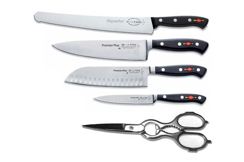 Taco magnético de madera con 4 cuchillos + 1 tijera DICK Premier Plus
