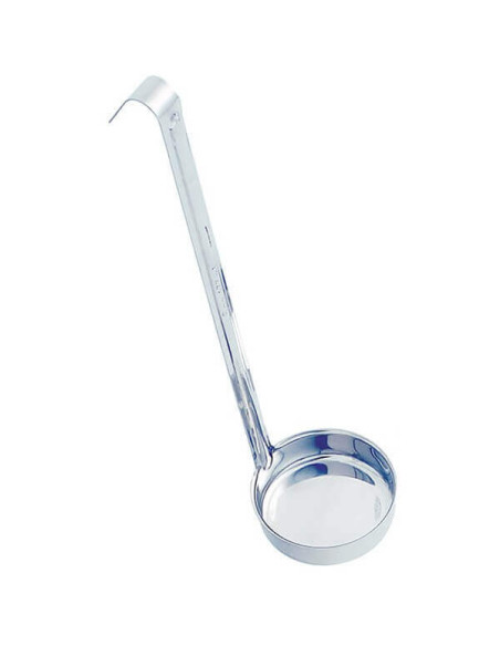 Platte soeplepel 23cl roestvrij staal 18/10 monobloc professioneel 36cm